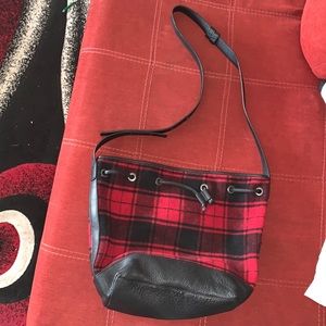 Barneys New York Buffalo Plaid Drawstring handbag